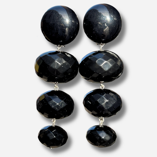  Boucles d’oreilles Cascade Noir Francine Bramli Paris
