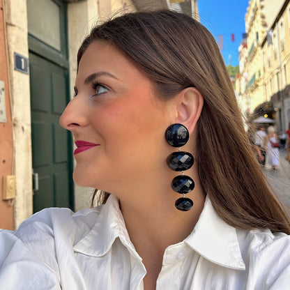 Boucles d’oreilles Cascade Noir Francine Bramli Paris

