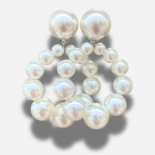 Boucles d’oreilles à clip Bastilles Perles Francine Bramli Paris perles nacrées