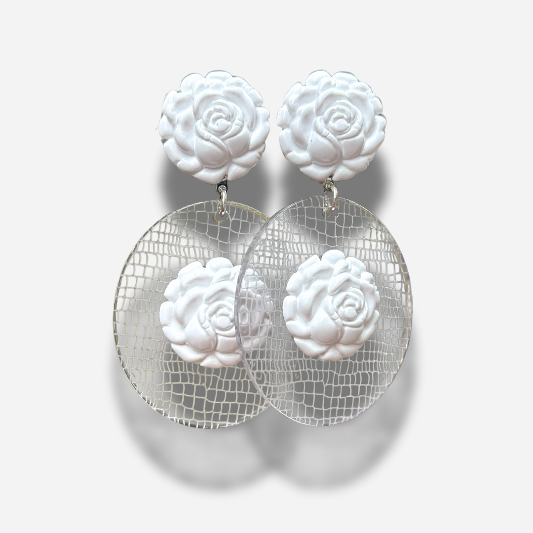 Boucles d’oreilles à clip Girafe Blanc Francine Bramli Paris