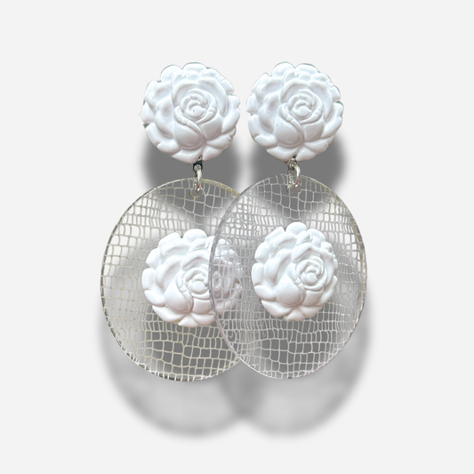 Boucles d’oreilles à clip Girafe Blanc Francine Bramli Paris