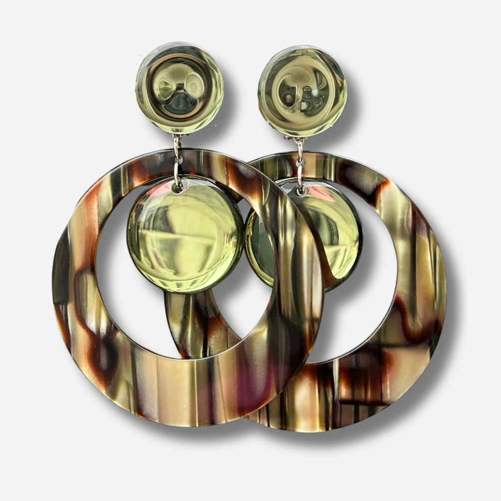 Boucles d’oreilles Cloé Onyx Miroir Francine Bramli Paris
