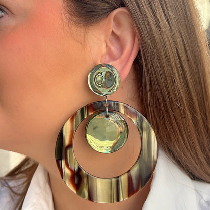 Boucles d’oreilles Cloé Onyx Miroir Francine Bramli Paris

