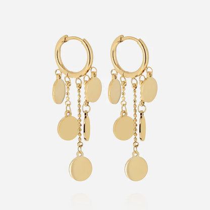 Boucles d’oreilles Corato ZAG en acier inoxydable doré avec pampilles rondes mobiles