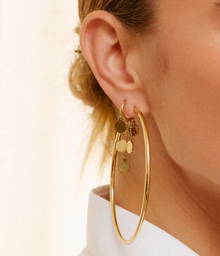 Boucles d’oreilles Corato ZAG en acier inoxydable doré avec pampilles rondes mobiles