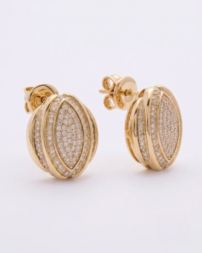 Boucles d’oreilles Crown Sigal dorées avec cristaux blancs – Divinity Sète