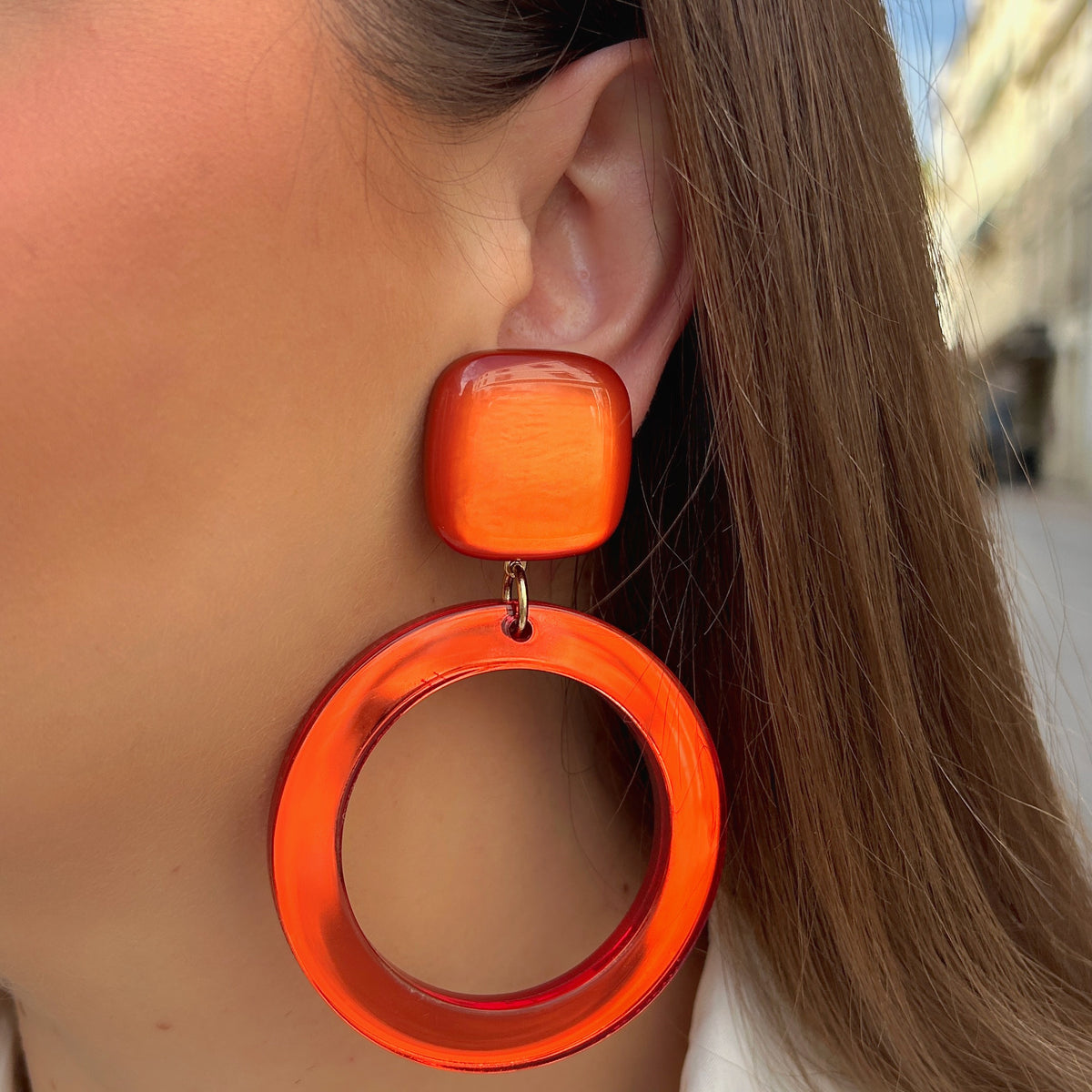 Boucles d’oreilles Cybille Miroir Rouge XL Francine Bramli Paris – Divinity Sète