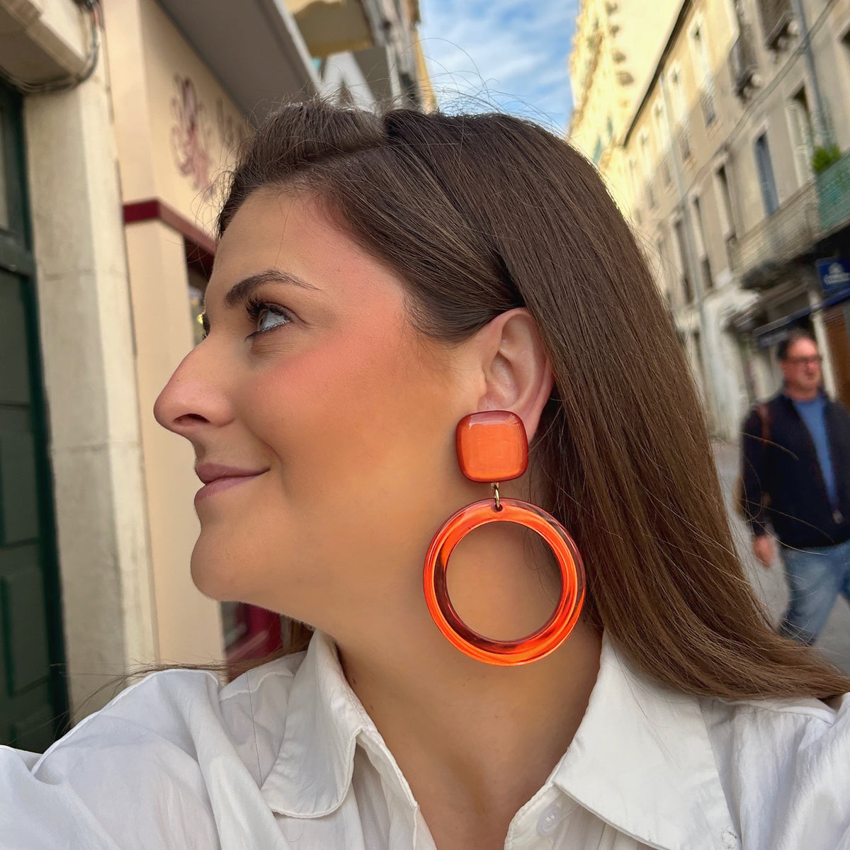 Boucles d’oreilles Cybille Miroir Rouge XL Francine Bramli Paris – Divinity Sète
