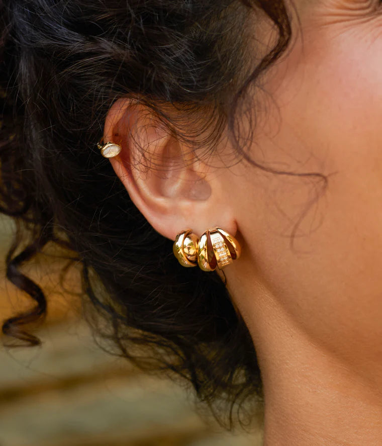 Boucles d’oreilles Cyria ZAG en acier inoxydable doré