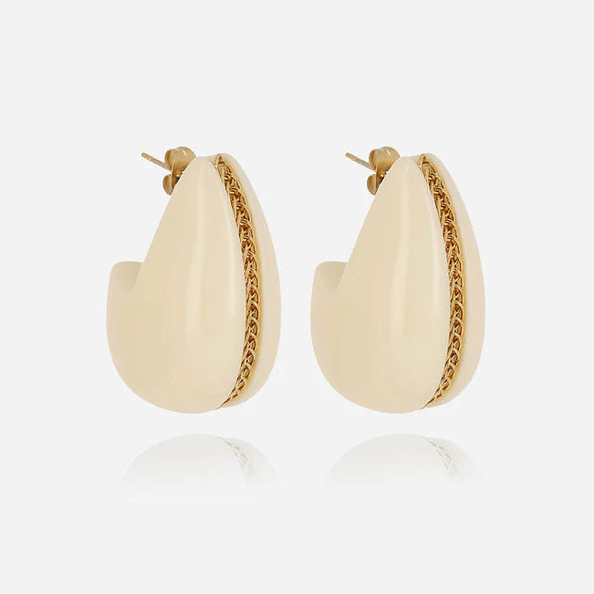 Boucles d’oreilles Dallol ZAG en acier doré et résine colorée