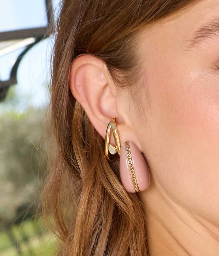 Boucles d’oreilles Dallol ZAG en acier doré et résine colorée