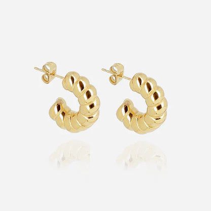 Boucles d’oreilles Divan ZAG en acier inoxydable doré créoles torsadées