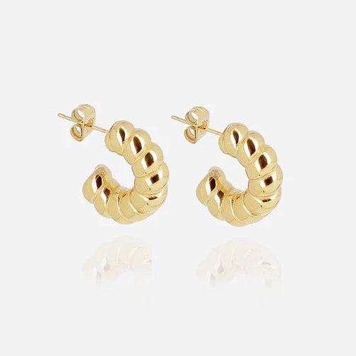 Boucles d’oreilles Divan ZAG en acier inoxydable doré créoles torsadées