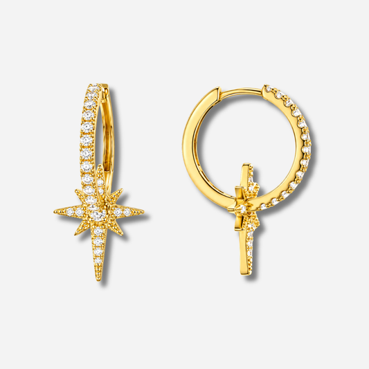 Boucles d’oreilles Diwali Hoops Mya Bay créoles dorées pavées de cristaux