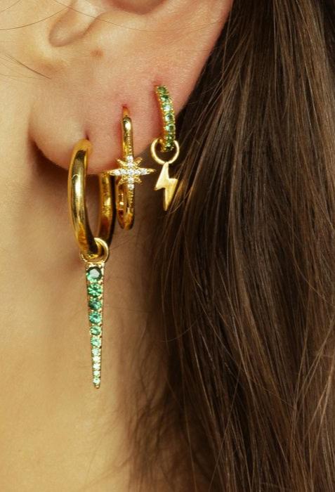Boucles d’oreilles Diwali Jazzy Mya Bay portées à l’oreille