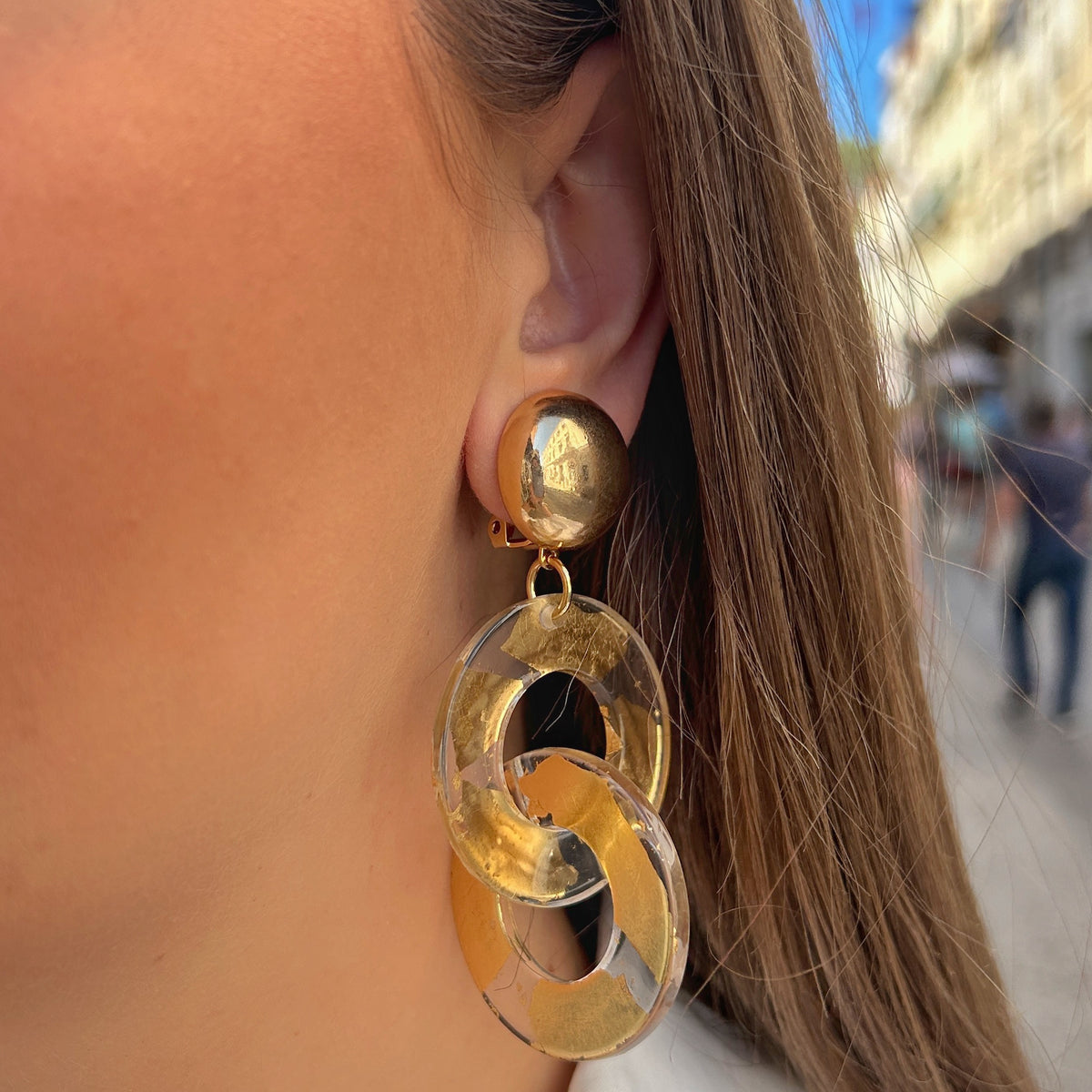 Boucles d’oreilles Double Messe Gold Francine Bramli Paris
