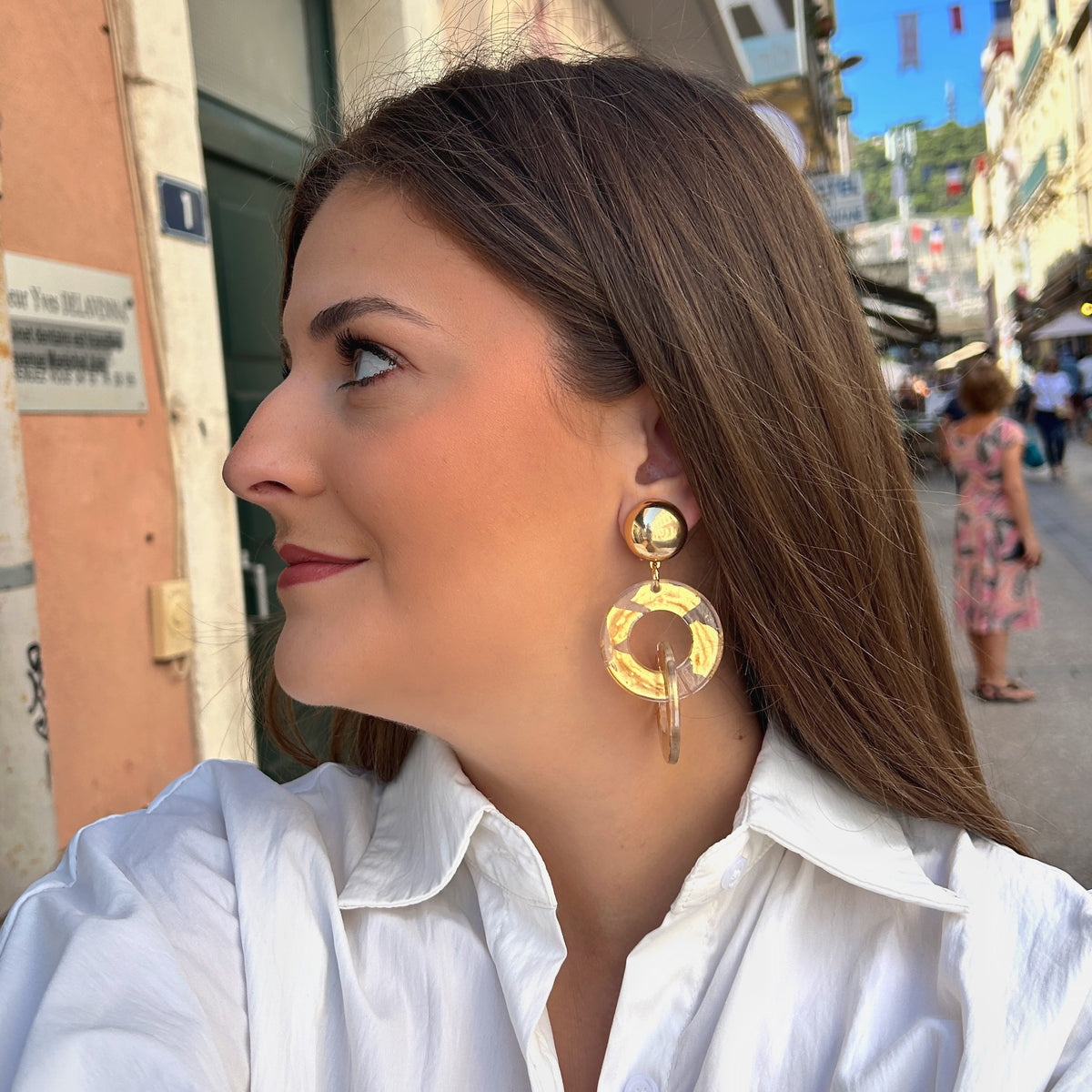 Boucles d’oreilles Double Messe Gold Francine Bramli Paris
