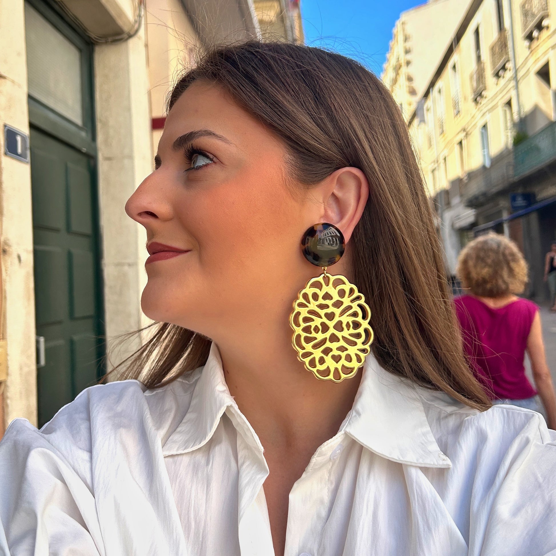 Boucles d’oreilles Elyra Gold Francine Bramli Paris
