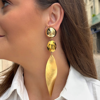 Boucles d’oreilles Feuilles Gold dorées Francine Bramli Paris
