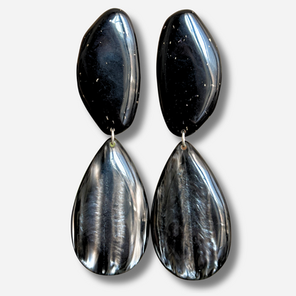 Boucles d’oreilles Fluxia Noir pendantes Francine Bramli Paris
