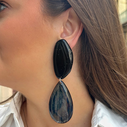 Boucles d’oreilles Fluxia Noir pendantes Francine Bramli Paris
