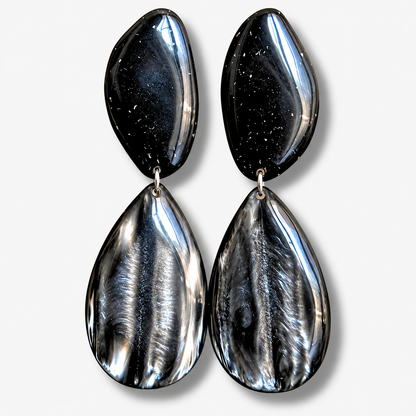 Boucles d’oreilles Fluxia Noir pendantes Francine Bramli Paris
