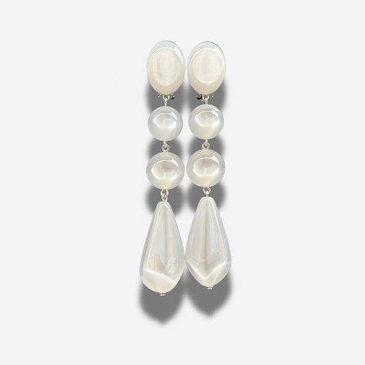 Boucles d’oreilles Goutte nacre Francine Bramli Paris longues perles nacrées