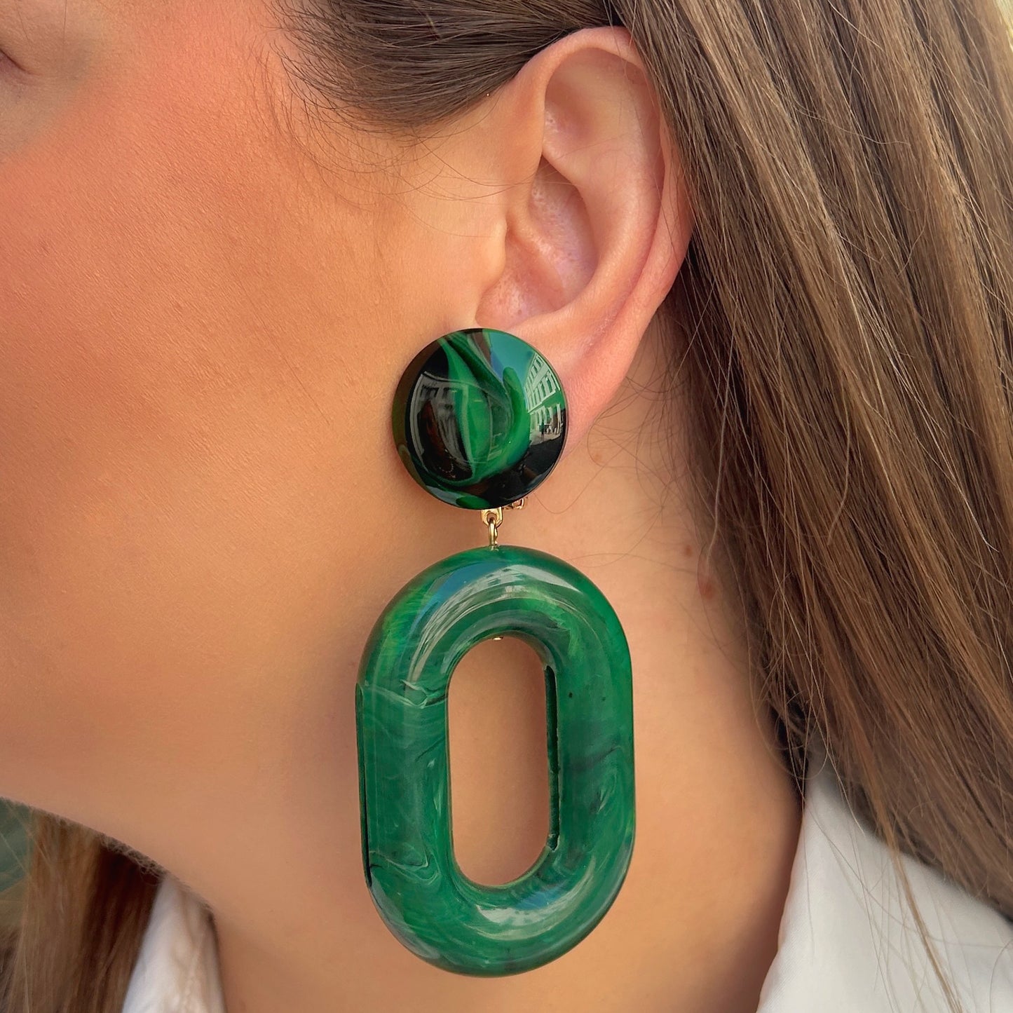 Boucles d’oreilles Gustavia Vert Francine Bramli Paris
