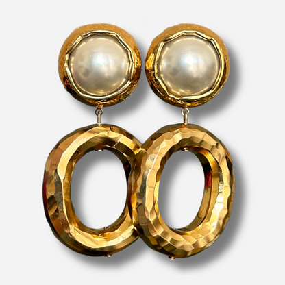 Boucles d’oreilles Harlow Perles dorées Francine Bramli Paris
