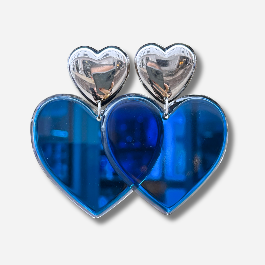 Boucles d’oreilles Heart Bleu Silver Francine Bramli Paris – Divinity Sète