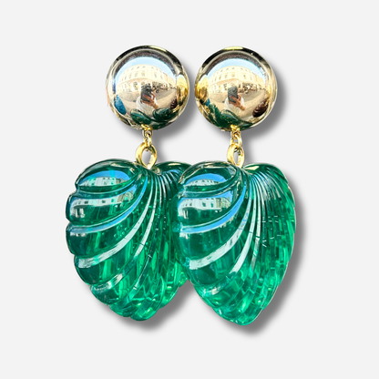 BOUCLES D'OREILLES - HEART VERT