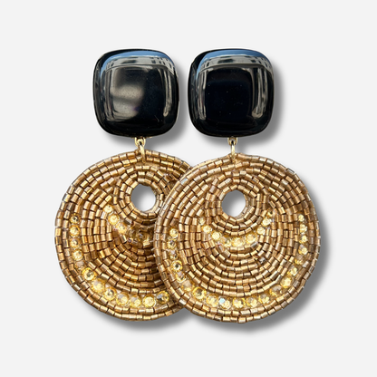 Boucles d’oreilles Helena Gold dorées Francine Bramli Paris
