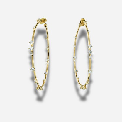 Détail des strass des boucles Hoops Mya Bay
