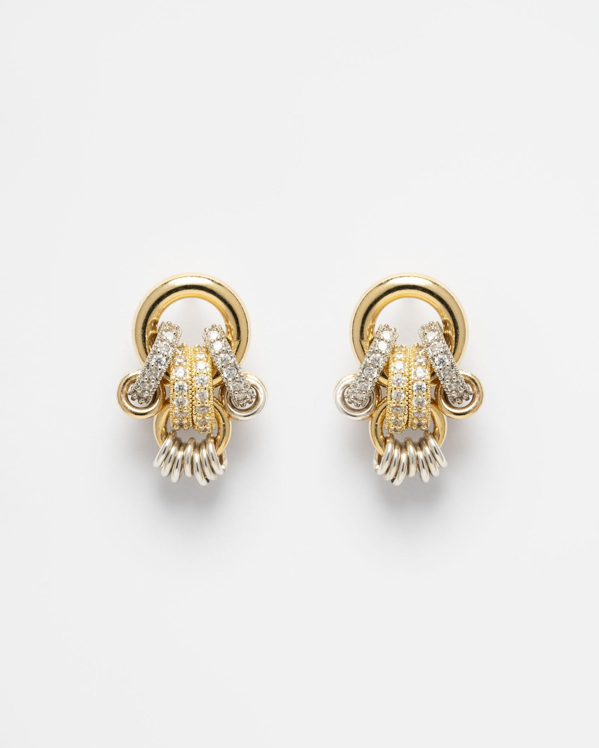 Boucles d’oreilles Klik Baby Shiny Sigal gold silver et cristaux – Divinity Sète