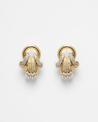 Boucles d’oreilles Klik Baby Shiny Sigal gold silver et cristaux – Divinity Sète