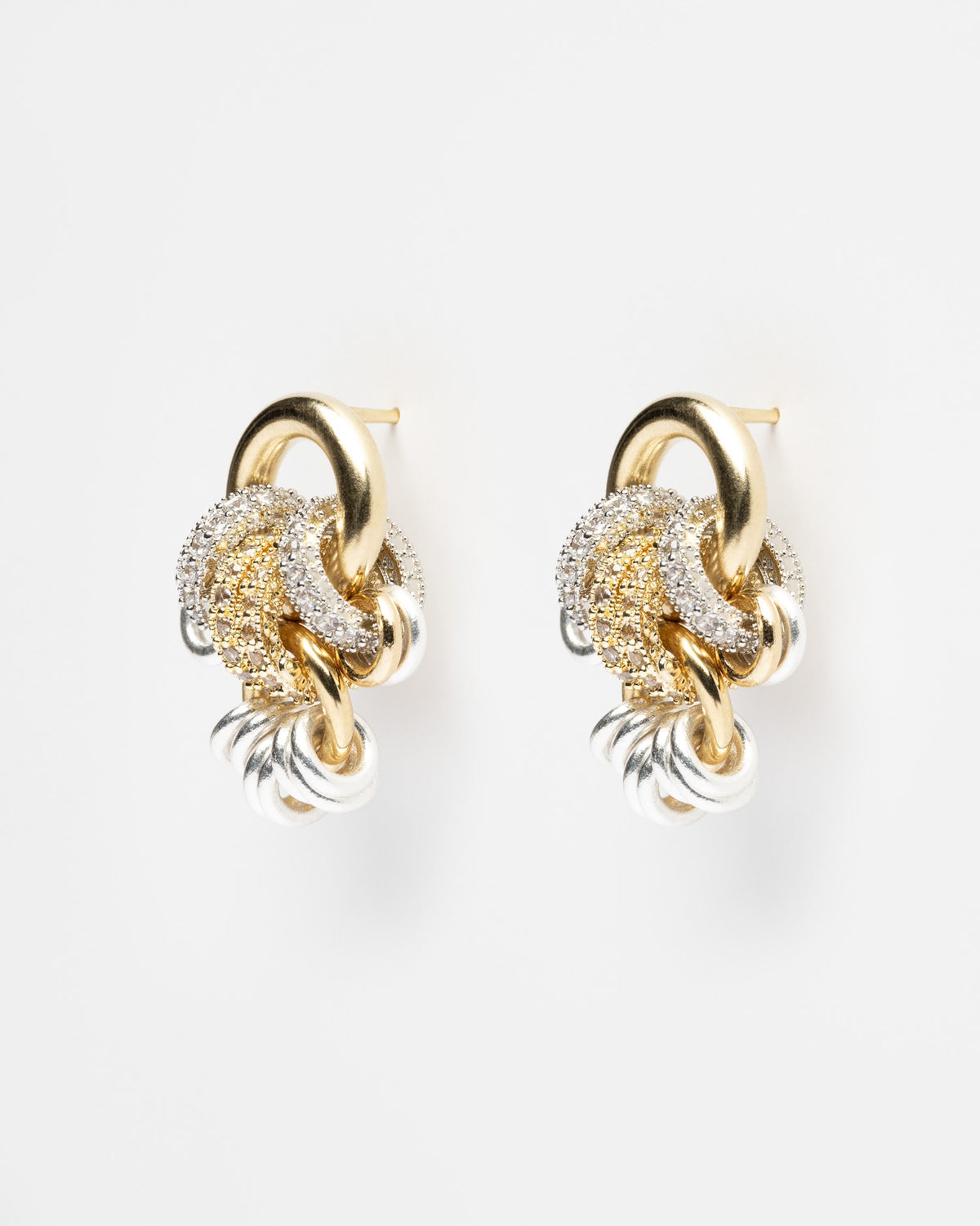 Boucles d’oreilles Klik Baby Shiny Sigal gold silver et cristaux – Divinity Sète