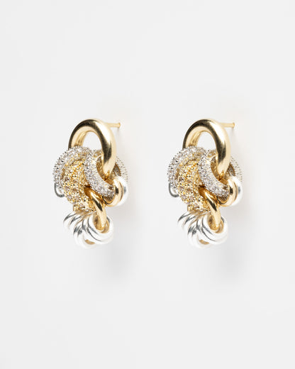 Boucles d’oreilles Klik Baby Shiny Sigal gold silver et cristaux – Divinity Sète
