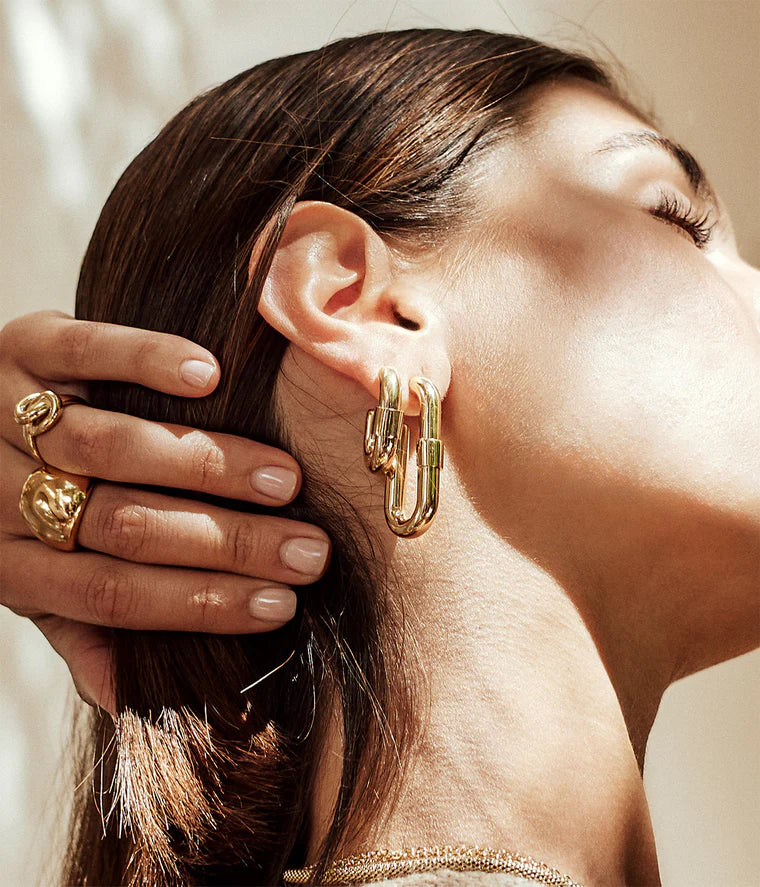 Boucles d’oreilles Lacia ZAG en acier inoxydable doré ou argenté
