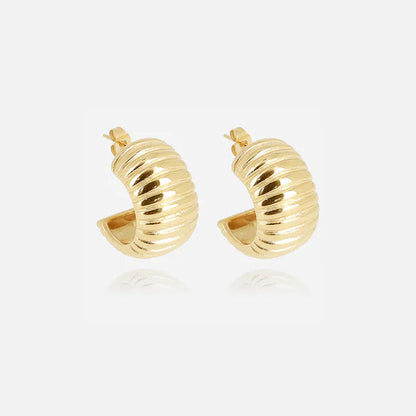 Boucles d’oreilles Lady ZAG en acier inoxydable doré créoles bombées