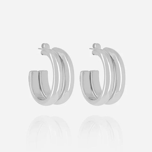 Boucles d’oreilles Lois ZAG en acier inoxydable doré ou argenté
