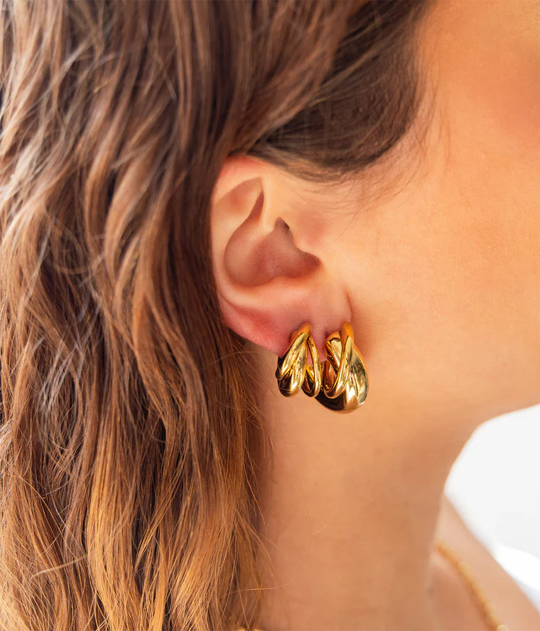 Boucles d’oreilles Lorna ZAG en acier inoxydable doré ou argenté
