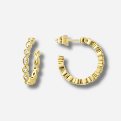 Boucles d’oreilles Lovely Infinity Mya Bay créoles dorées avec motif infini en strass