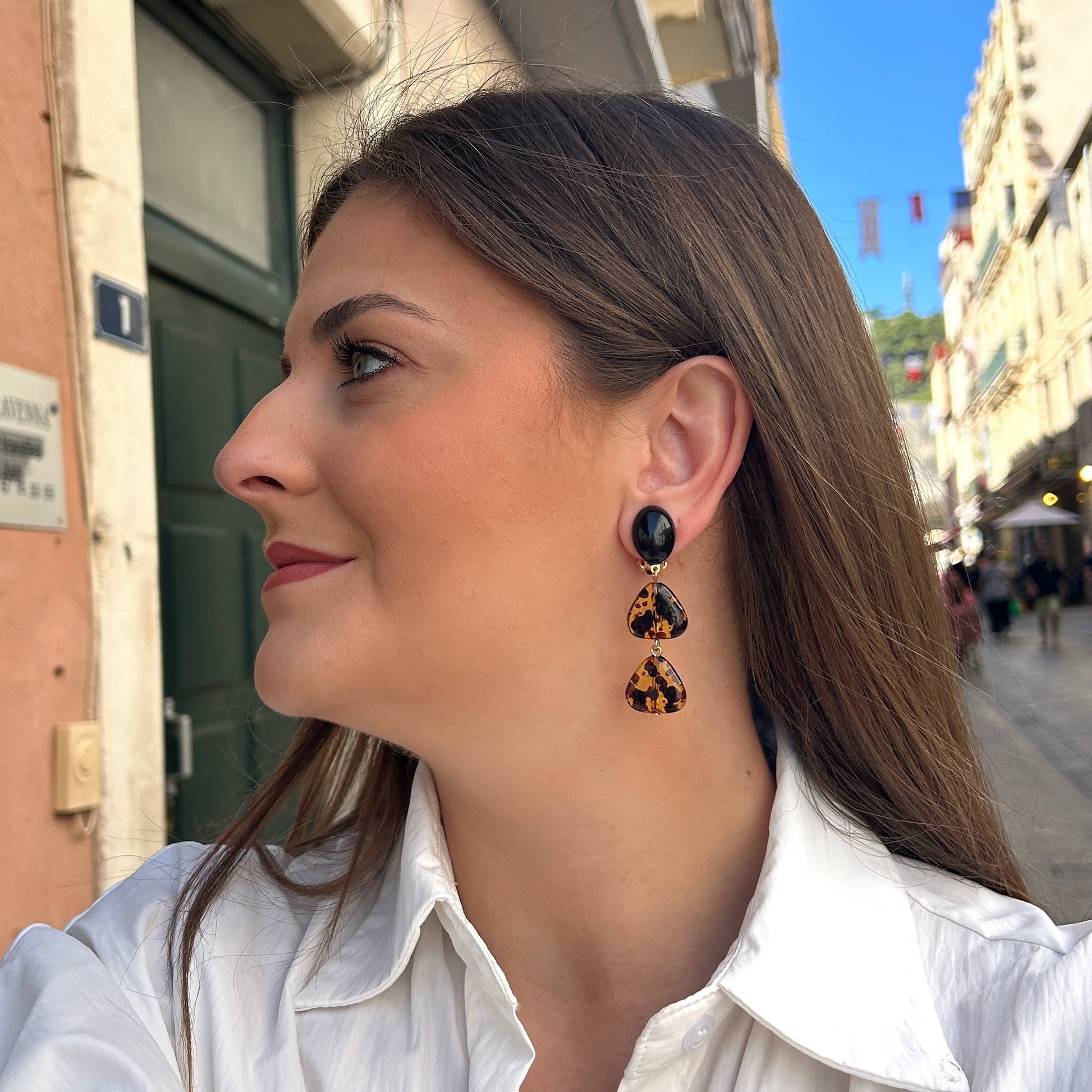 Boucles d’oreilles Maelle Ambre Francine Bramli Paris
