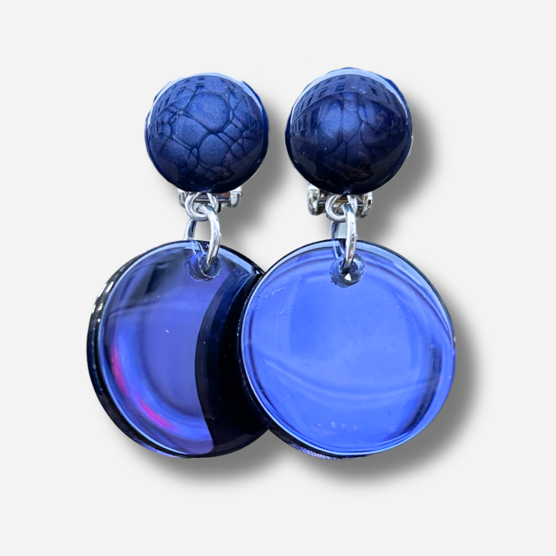 Boucles d’oreilles Maila Miroir Bleu XS Francine Bramli Paris – Divinity Sète