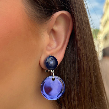 BOUCLES D'OREILLES - MAILA MIROIR BLEU XS