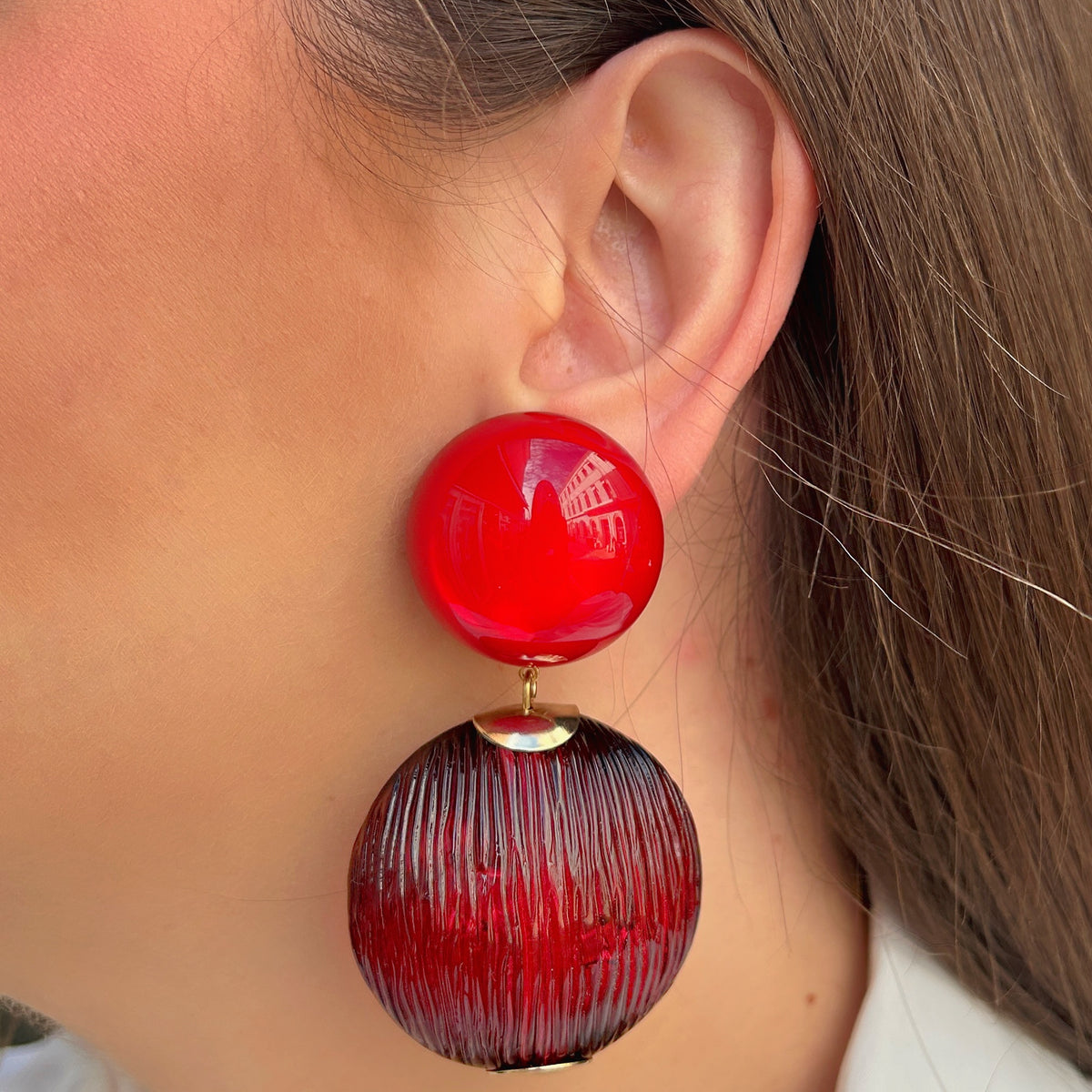 Boucles d’oreilles Milla Rouge Francine Bramli Paris – Divinity Sète