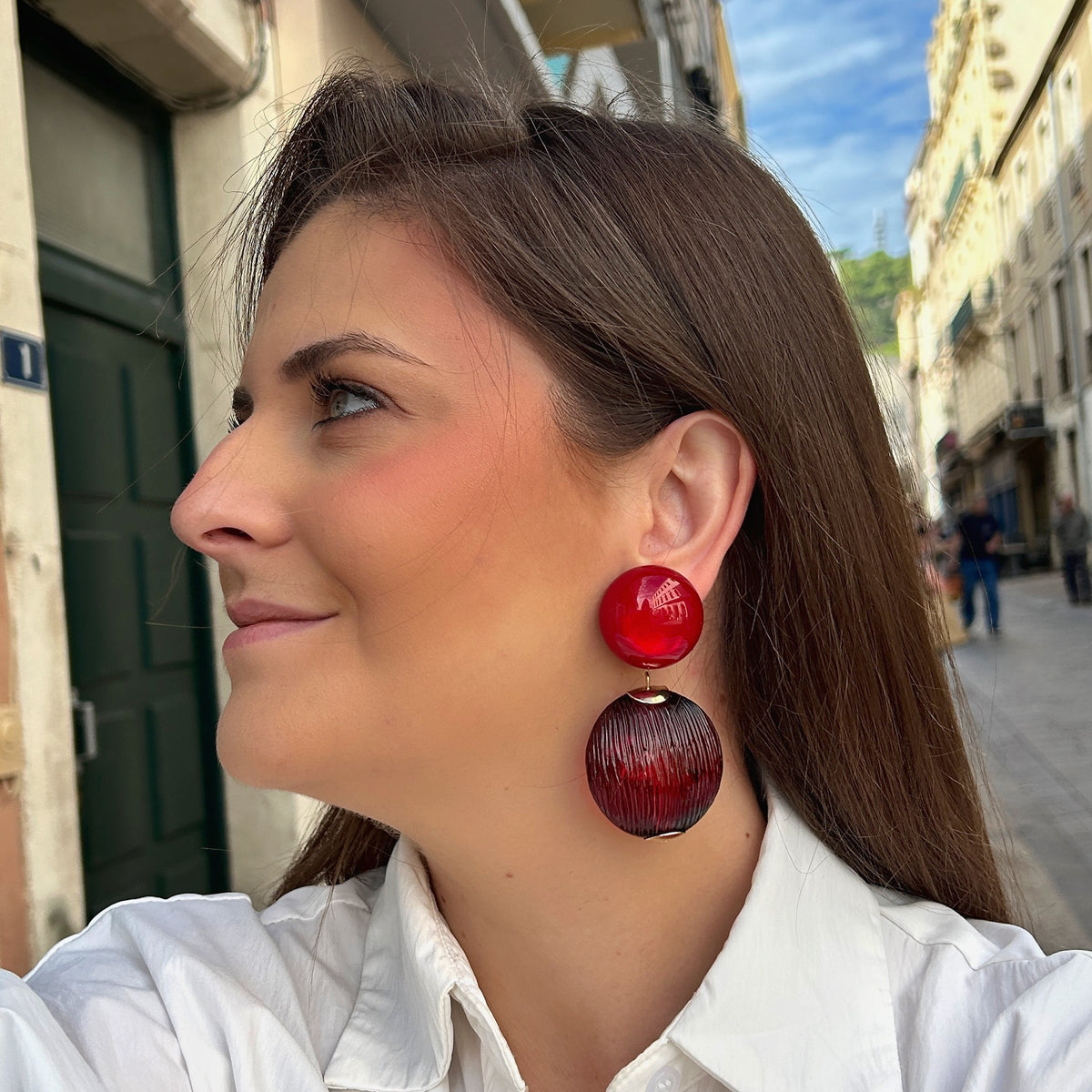 Boucles d’oreilles Milla Rouge Francine Bramli Paris – Divinity Sète
