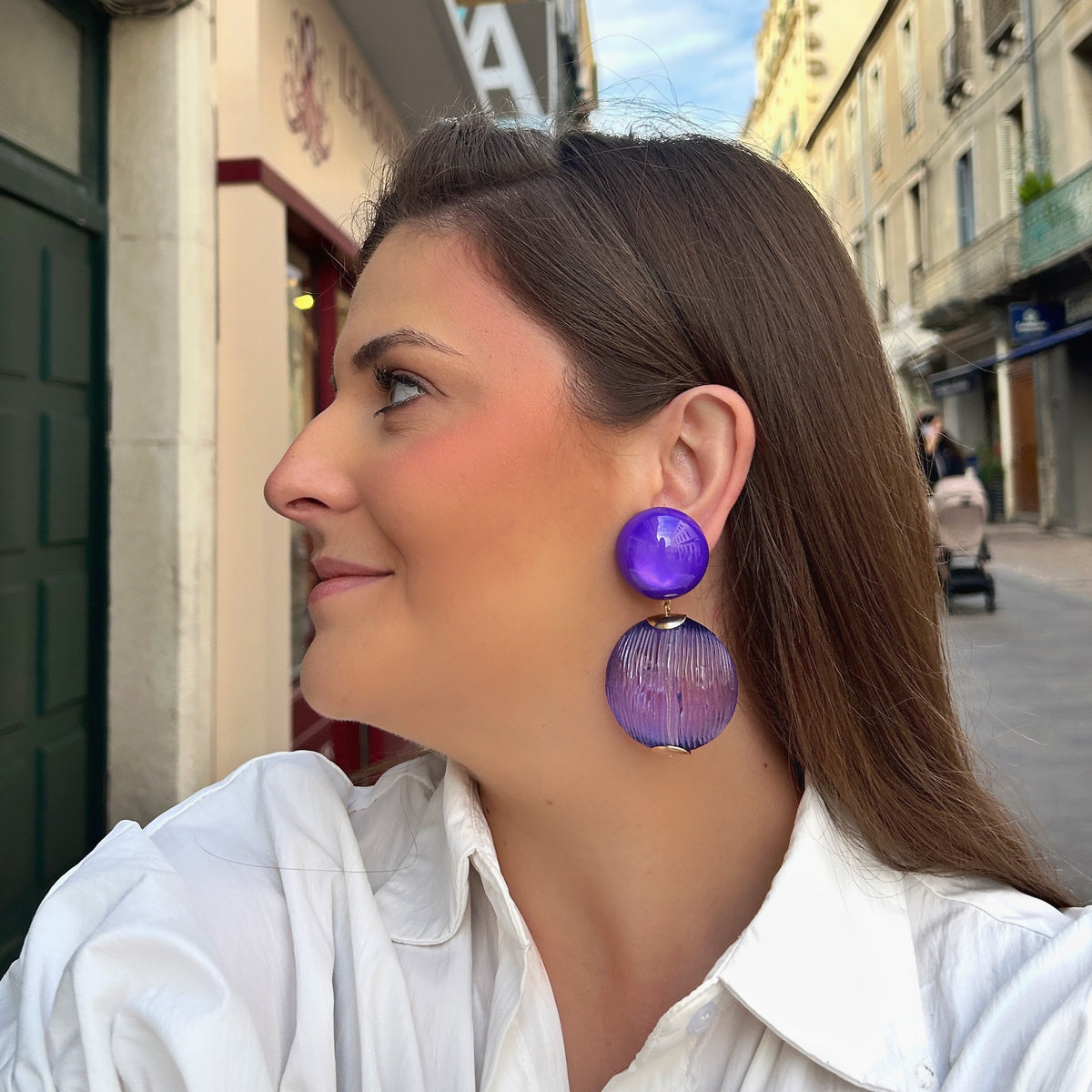 Boucles d’oreilles Milla Violet Francine Bramli Paris – Divinity Sète