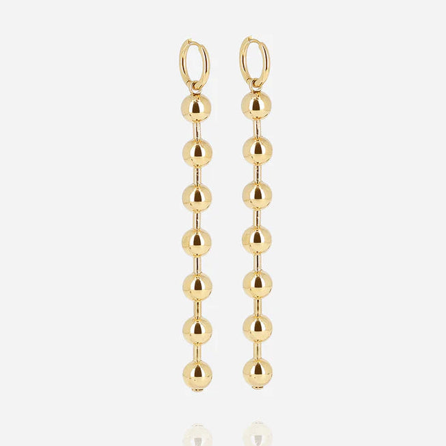Boucles d’oreilles Numa ZAG en acier inoxydable doré avec perles pendantes