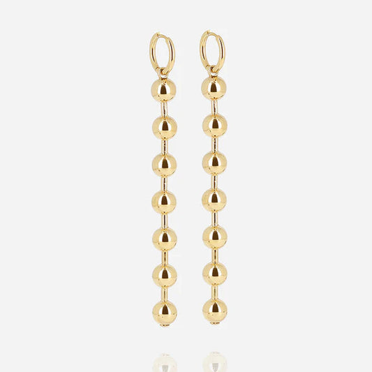 Boucles d’oreilles Numa ZAG en acier inoxydable doré avec perles pendantes